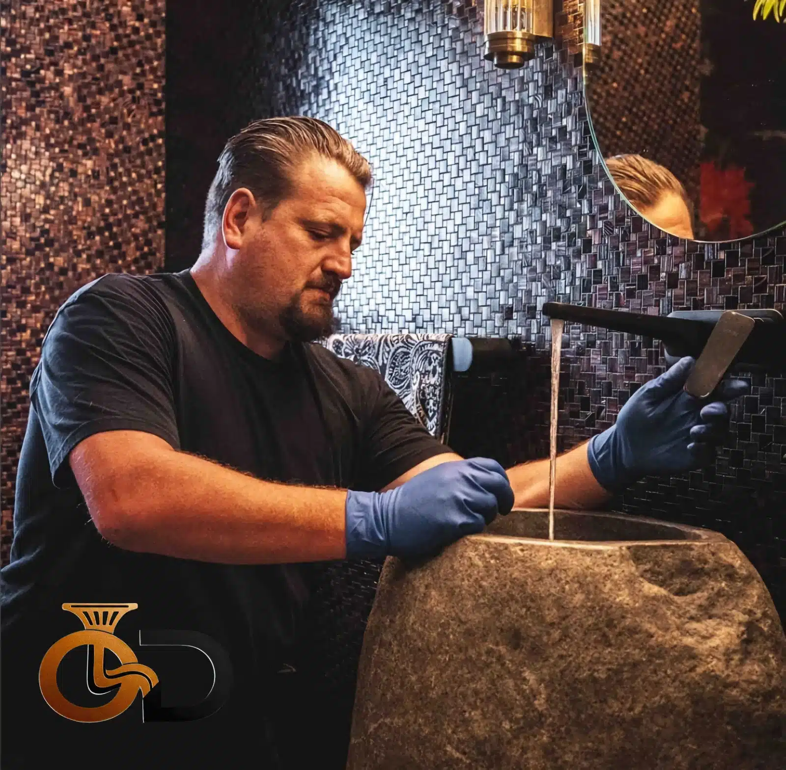 only drains technician checking flow at vanity in the hawkes bay